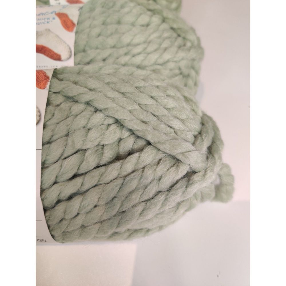 Touch Of Alpaca Thick & Quick Lion Brand Yarn Jumbo 7, Sage, 3 pack Lot - Picture 9 of 10